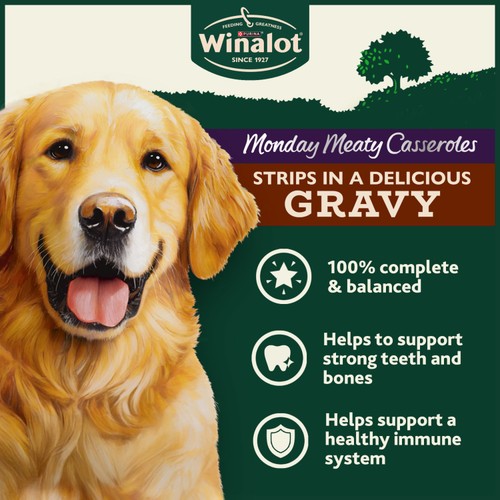 Winalot Monday Meaty Casseroles Chicken, Turkey, Duck in Gravy Wet Dog Food