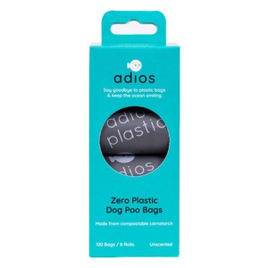 Adios Compostable & Biodegradable Dog Poo Bags - Grey 