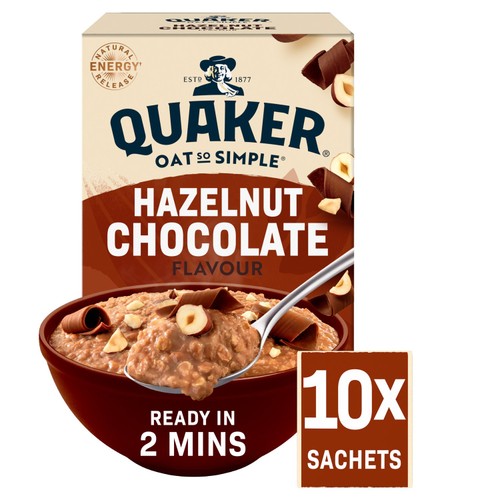 Quaker Oat So Simple Hazelnut Chocolate Porridge Cereal Sachets