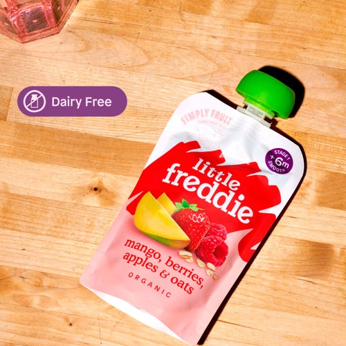 Little Freddie Organic Mango, Berries, Apples & Oats Baby Food Pouch 6+ M