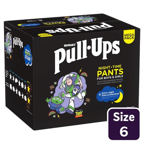 Huggies Pull-Ups Night Time Unisex Training Nappy Pants- Size 6 MEGA
