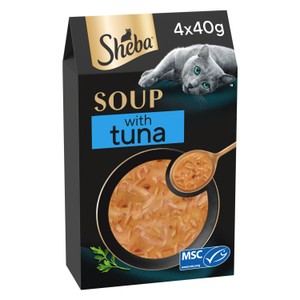 Sheba Classics Soup with Tuna Fillets Adult Wet Cat Food Pouches 4 x 40g