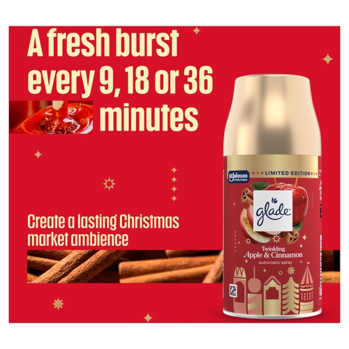 Glade Automatic Air Freshener Spray Refill Twinkling Apple & Cinnamon
