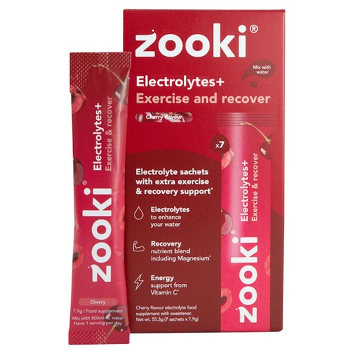 Zooki Electrolytes+ Exercise & Recover, Cherry Flavour
