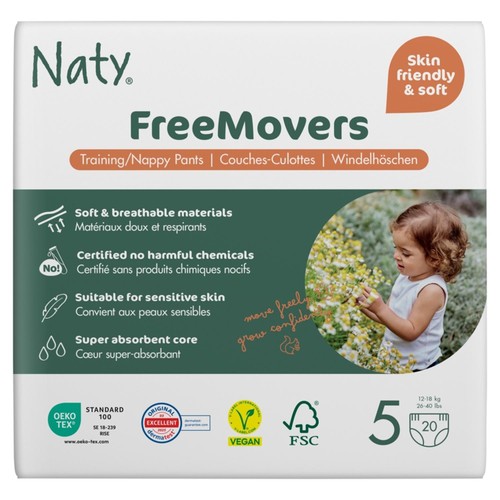 Naty FreeMovers Nappy Pull on Pants Size 5 (12-18kg)