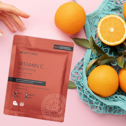 BEAUTYPRO Vitamin C Brightening Facial Sheet Mask