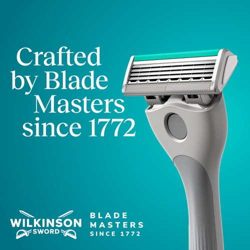 Wilkinson Sword Quattro for Men, Mens Razor Handle with 5 Blade Refills