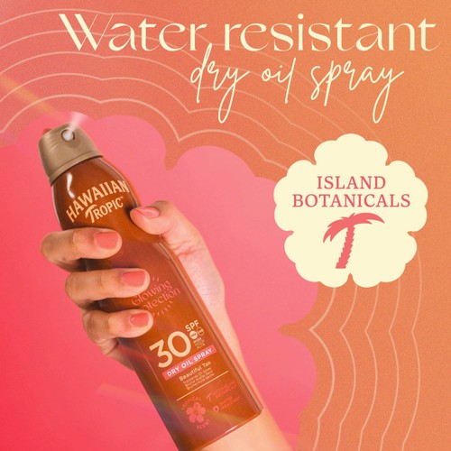 Hawaiian Tropic Glowing Protection SPF 30 Dry Oil Continuous Sun Spray