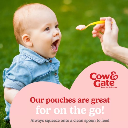 Cow & Gate Fruit Banana Apple Strawberry & Kiwi Baby Pouch 6+ Months