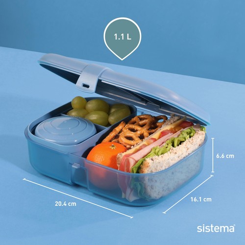 Sistema 1.1L Ribbon Lunch Box With 480ml Bottle