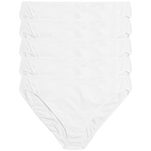 Confezione 5 Mutandine M&amp;S Gamba Alta - No VPL, Cotone E Modal, Taglia 12, Colore Nude Mix
