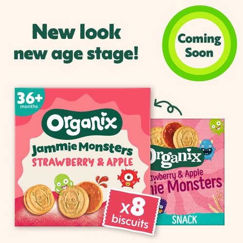 Organix Jammie Monsters Biscuits Toddler Snack Multipack 36+ Months