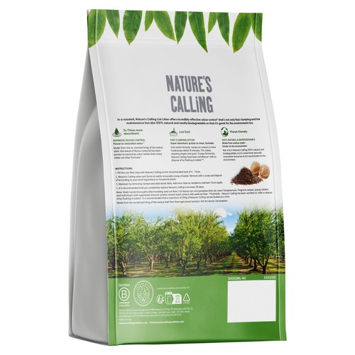 Natures Calling Natural Cat Litter Litter Pouch Walnut Shells Grain Free