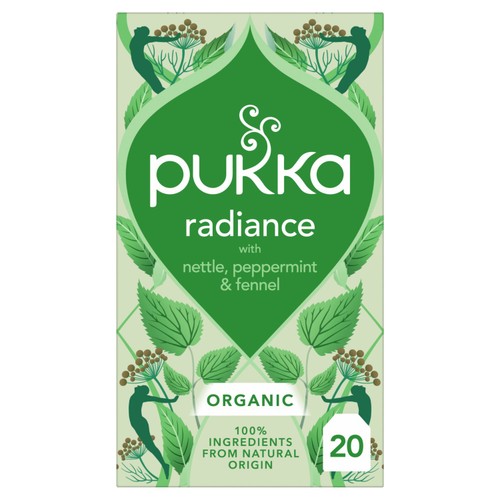 Pukka Organic Radiance Tea 20 Home Compostable Herbal Tea Bags 