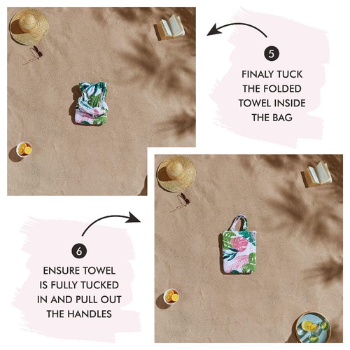 Catherine Lansfield Tropical Palm Beach Towel In A Bag