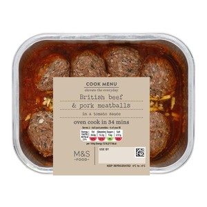 M&S Cook Menu Beef & Pork Meatballs with Cheese Topping