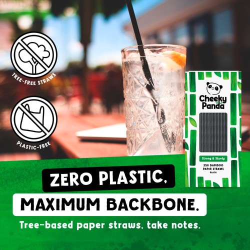 Cheeky Panda Black Bamboo Paper Straws