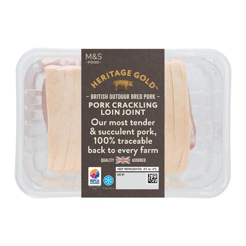 M&S Heritage Gold British Outdoor Bred Pork Crackling Loin Joint