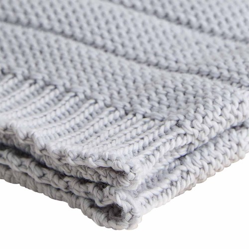M&S Ribbed Knitted Throw, Grey