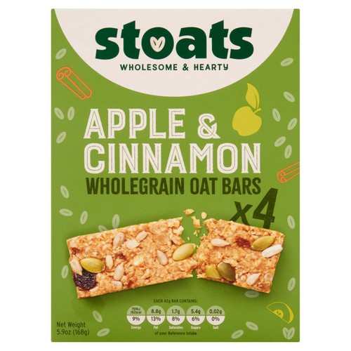 Stoats Apple & Cinnamon Porridge Oat Bars 