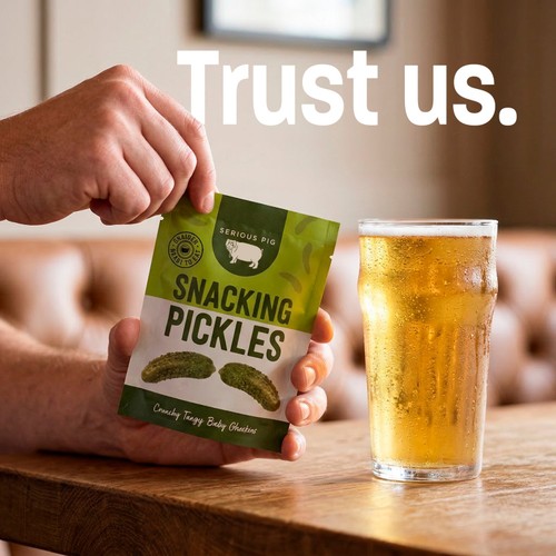 Serious Pig Snacking Pickles Crunchy Tangy Mini Gherkins