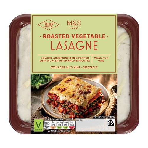 M&S Roasted Vegetable Lasagne Serves 1