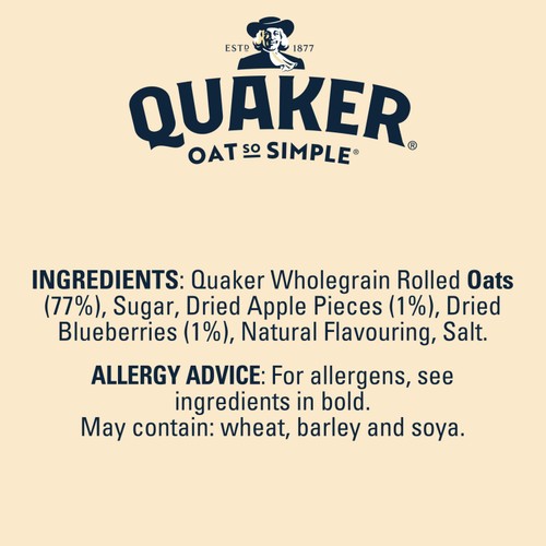 Quaker Oat So Simple Apple & Blueberry Porridge Sachets Cereal