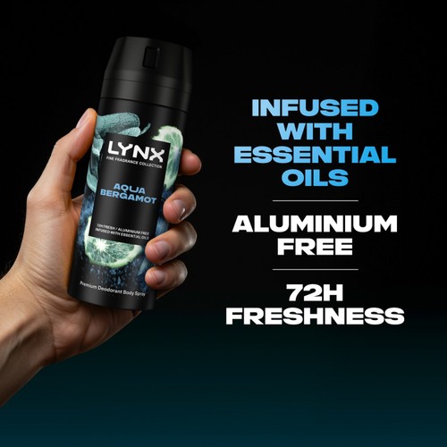 Lynx Fine Fragrance Collection Premium Deodorant Bodyspray Aqua Bergamot
