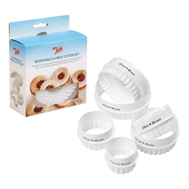 Tala 6 Reversible Round Crinkle Pastry Cutter Set