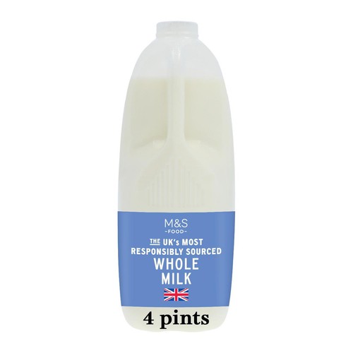 M&S Select Farms British Whole Milk 4 Pints