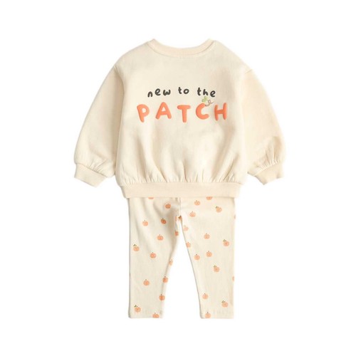 M&S Halloween Pumpkin Sweat Outfit, 2-3 Y, Cream Mix