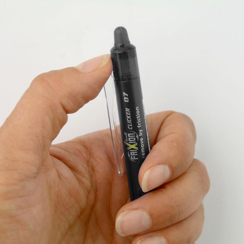 Pilot FriXion Clicker Erasable Ink Rollerball Pen 07 Medium - Black