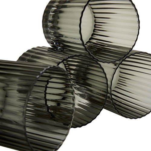 M&S Celine Ribbed Tumbler Set, Dark Grey