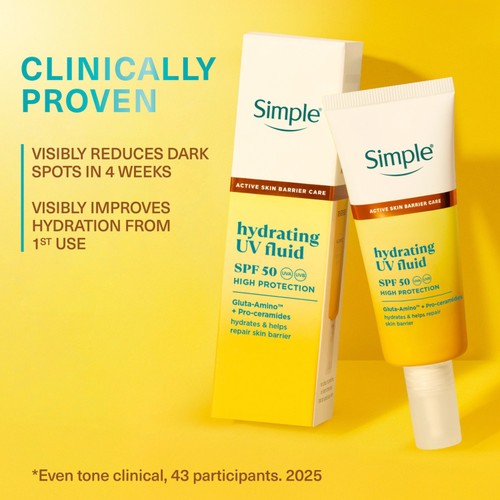 Simple Hydrating UV Face Fluid Moisturiser SPF50