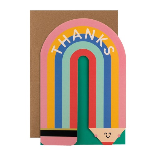 M&S Rainbow Pencil Thank You Teacher Card