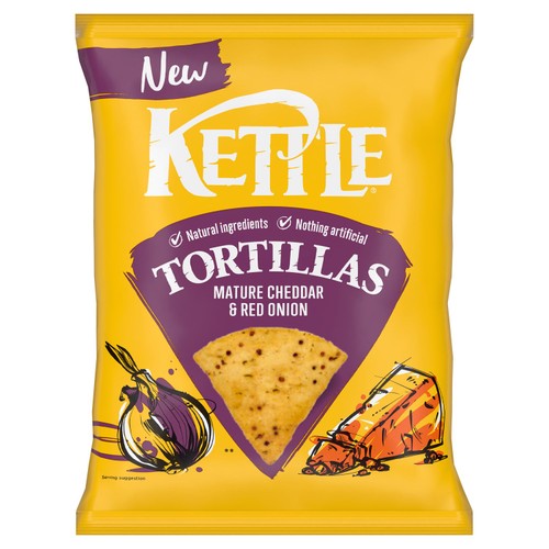 KETTLE Tortillas Mature Cheddar & Red Onion