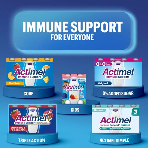 Actimel Triple Action 100% Vitamin D Strawberry & Pomegranate Yoghurt Drink