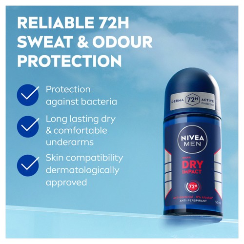 NIVEA MEN Dry Impact Anti-Perspirant Deodorant Roll-On 