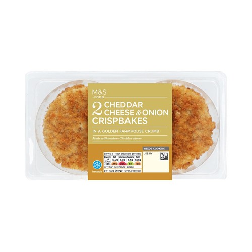 M&S 2 Cheddar Cheese & Onion Crispbakes
