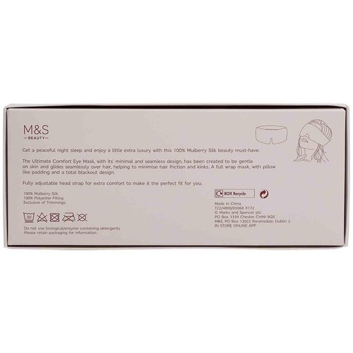 M&S Ultimate Comfort Pure Mulberry Silk Eye Mask, Charcoal