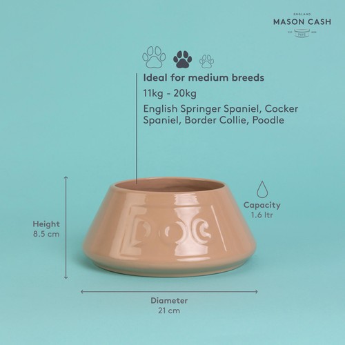 Mason Cash Lettered Dog Non Tip Bowl 21cm