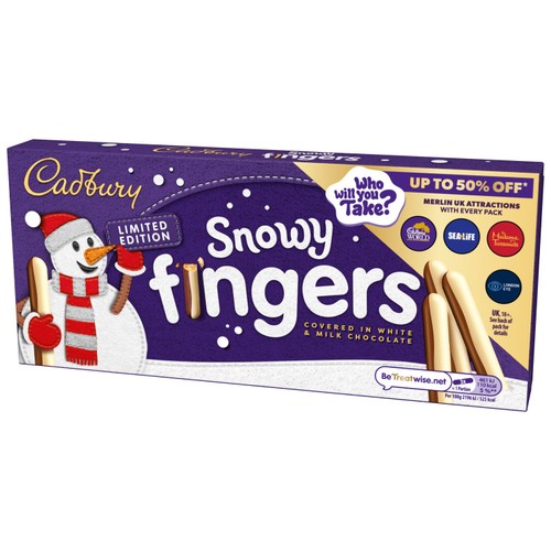 Cadbury Fingers Snowy White & Milk Chocolate Biscuits