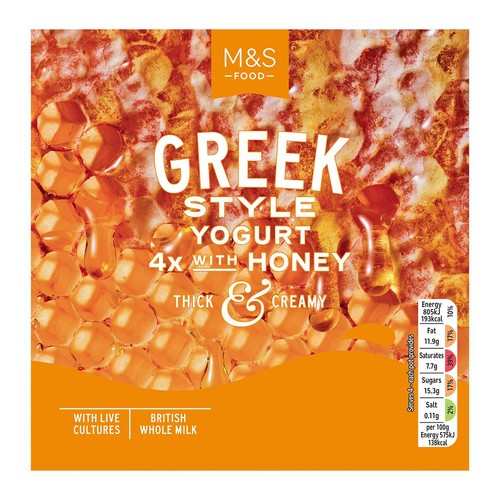 M&S 4 Greek Style Yogurt with Honey