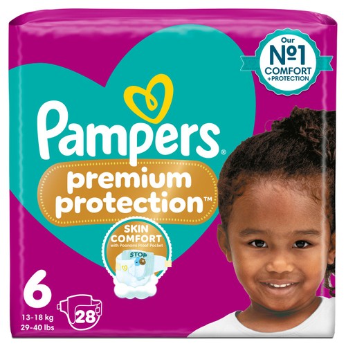 Pampers Premium Protection Size 6, 28 Nappies, Essential Pack