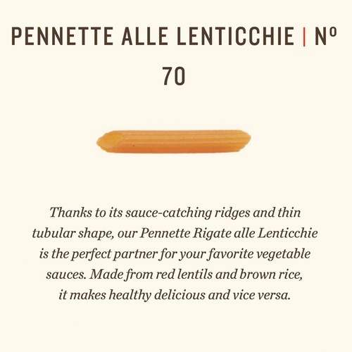 Rummo Gluten Free Lentil Pennette Rigate Lenticchie Rosse Pasta No.70