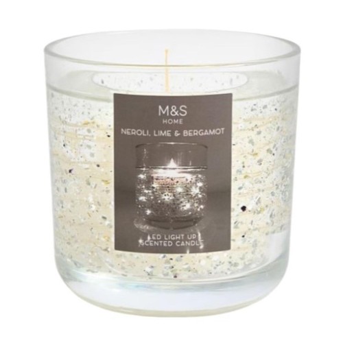 M&S Neroli, Lime & Bergamot Silver Light Up Candle