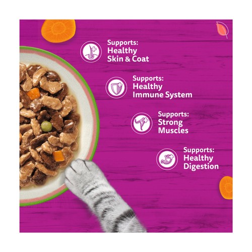 Whiskas 1+ Tasty Mix Chef's Choice Adult Wet Cat Food Pouches in Gravy