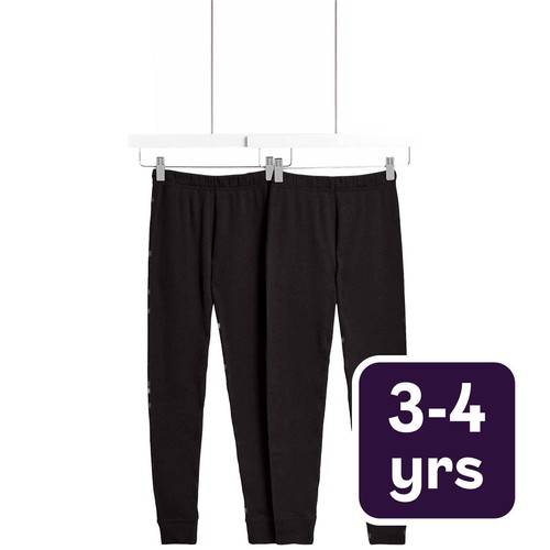 M&S Unisex, Heatgen Thermal Leggings, 3-4 Years, Black