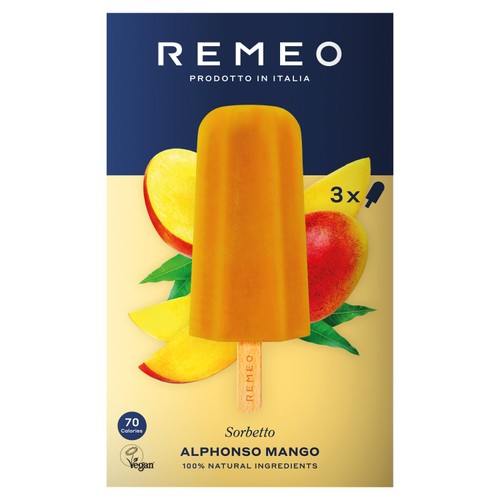 Remeo Gelato Alphonso Mango Sorbet Lolly