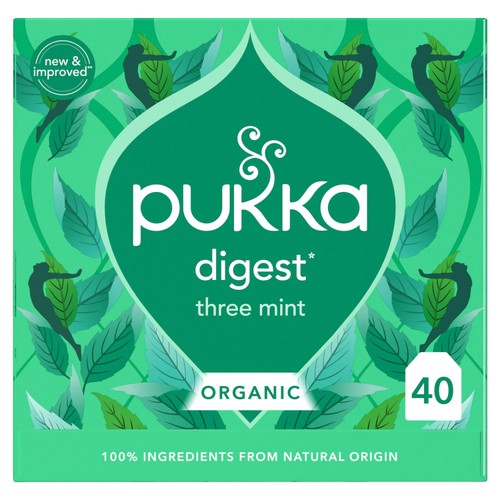 PUKKA Organic Three Mint Tea with Peppermint 40 Herbal Tea Bags